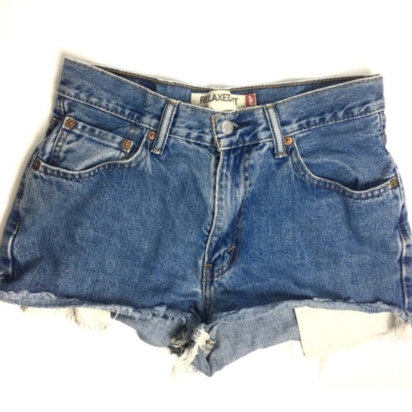 Levi's Pants - LEVI'S Vintage Mid-Wash Raw Hem High-Rise Shorts